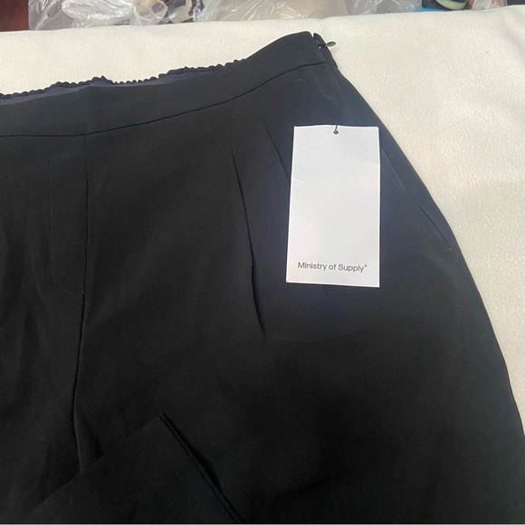 New! Ministry of Supply Black Swift Drape Pleated Pants Size 8 - 2488 - Picture 7 of 14